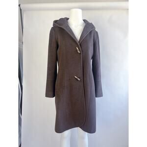 Cinzia Rocca Cashmere Wool Angora Hooded Duffle Coat US 4